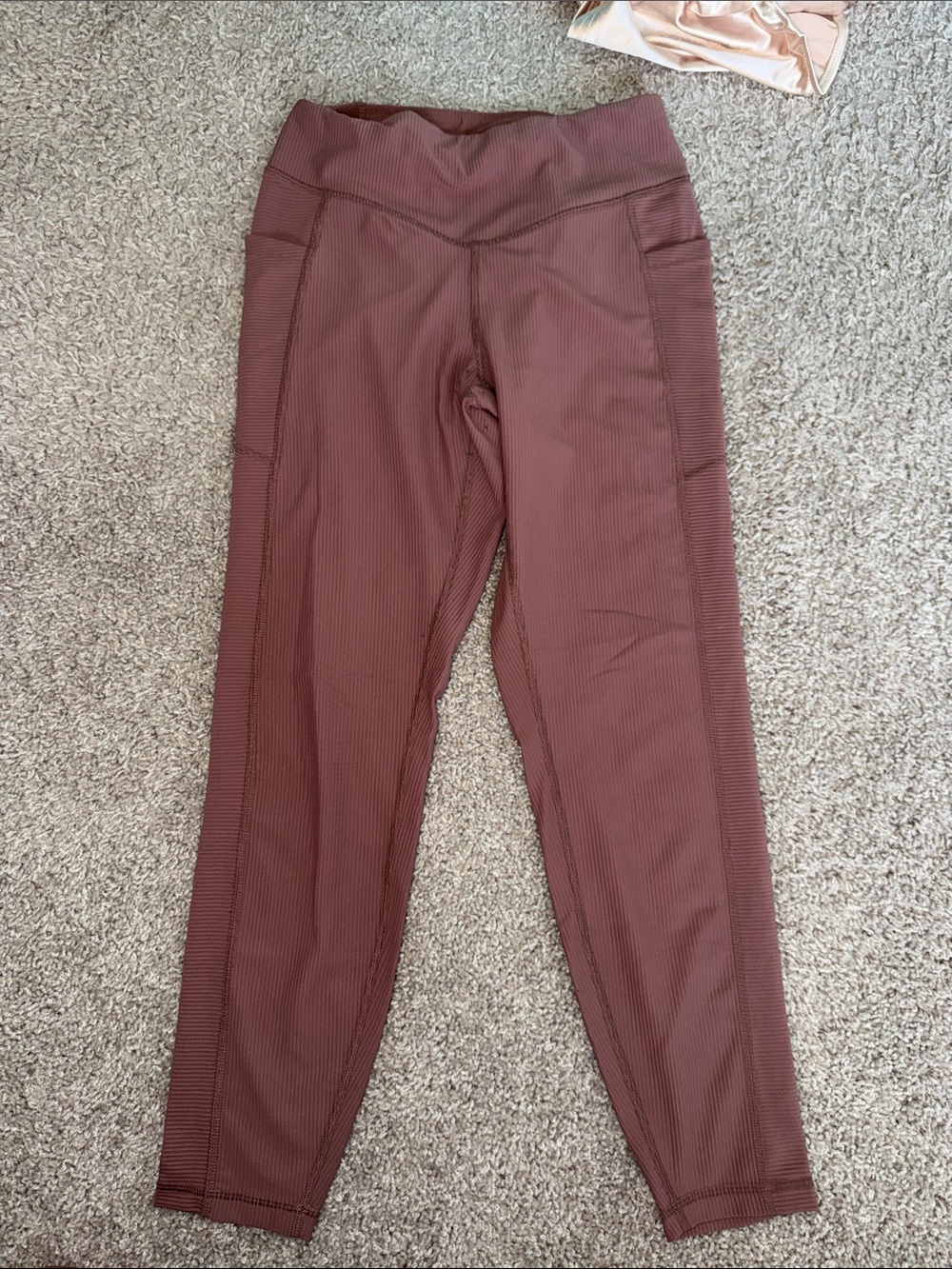 Old Navy Ribbed High-Rise Leggings in Mauve